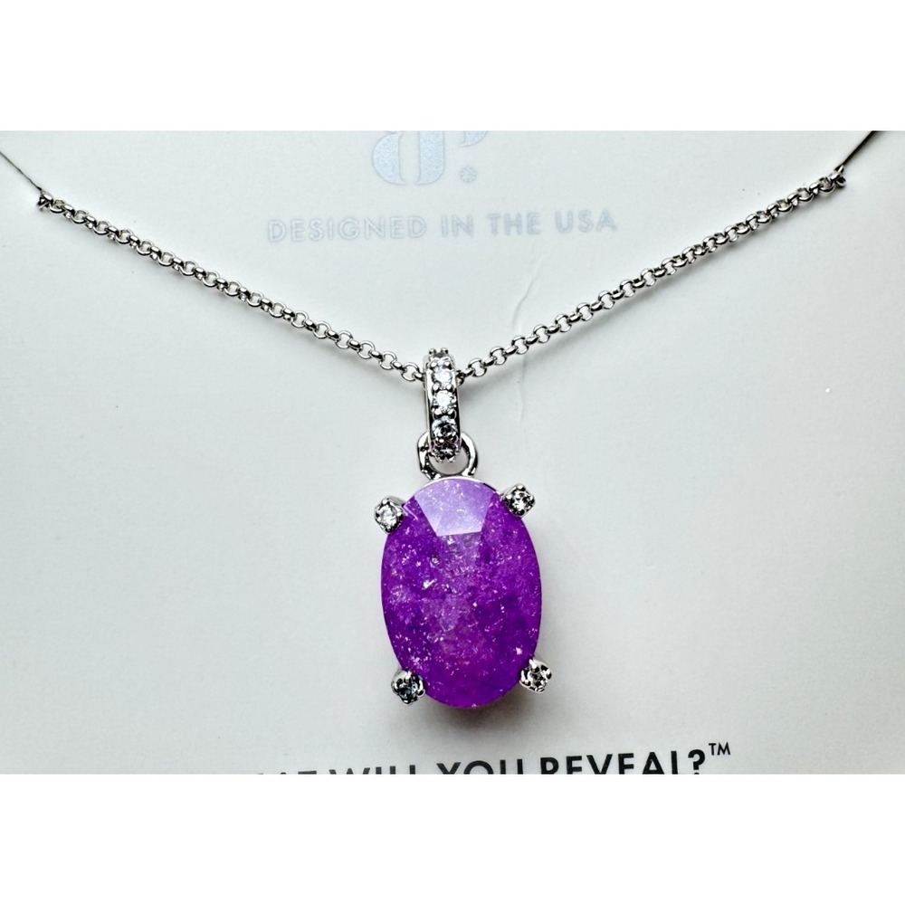 Bomb Party Necklace NK67504 Quiet On The Lake Lavender Ice Crystal Rhodium